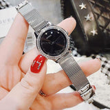  Shop Authentic Guess Chelsea Crystals Black Dial Silver Mesh Bracelet Watch For Women  - W0647L5 - Luxxuri