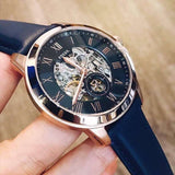  Shop Authentic Fossil Grant Mechanical Blue Dial Blue Leather Strap Watch for Men - ME3054 - Luxxuri