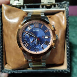  Shop Authentic Guess Atlas Chronograph Blue Dial Two Tone Steel Strap Watch for Men - W0668G6 - Luxxuri