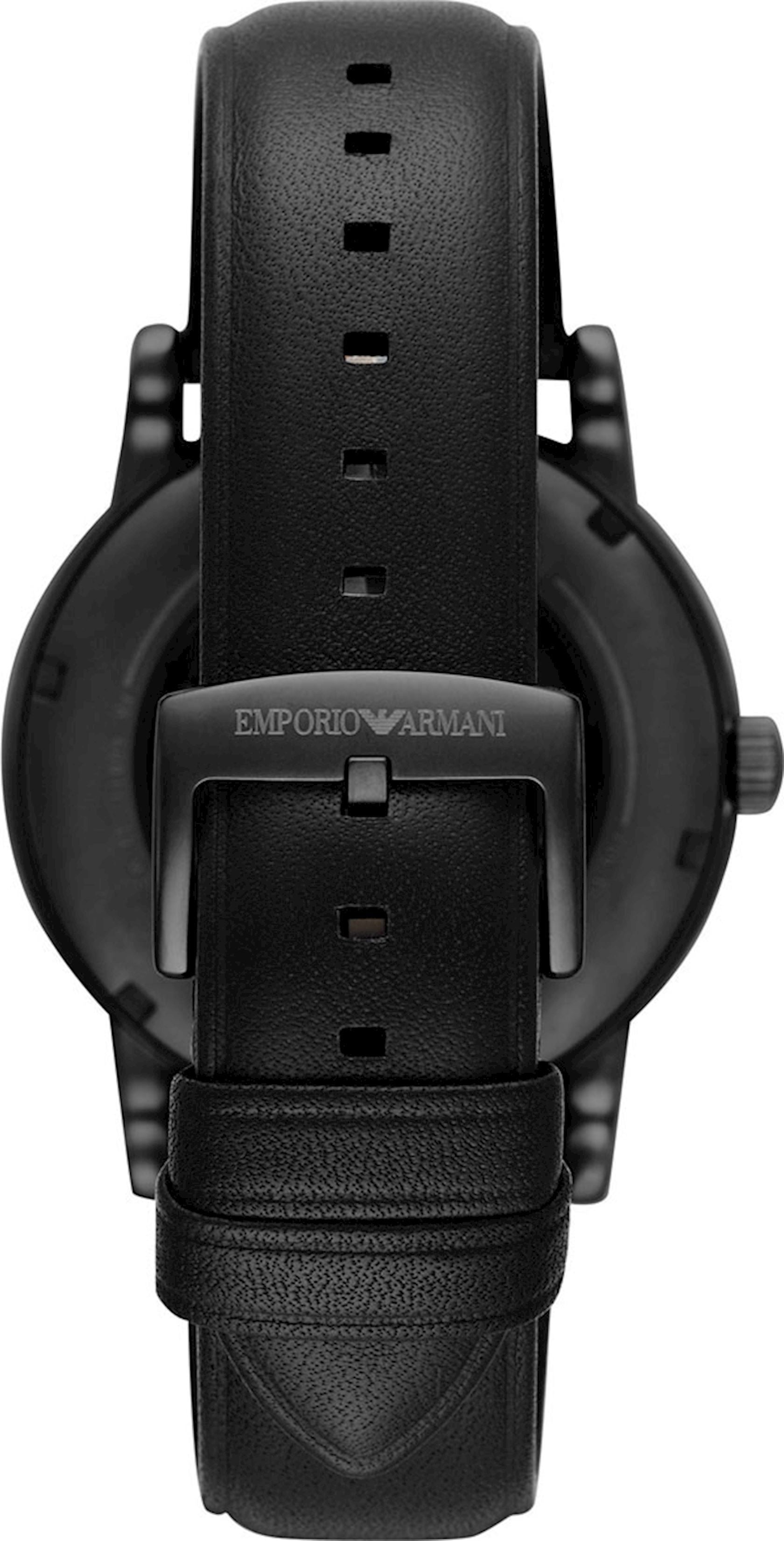  Shop Authentic Emporio Armani Luigi Automatic Skeleton Black Dial Black Leather Strap Watch For Men - AR60012 - Luxxuri
