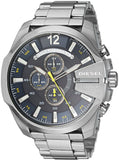  Shop Authentic Diesel Mega Chief Chronograph Blue Dial Silver Steel Strap Watch For Men - DZ4465 - Luxxuri