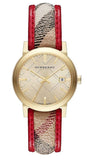  Shop Authentic Burberry The City Champagne Dial Leather Strap Watch for Women - BU9139 - Luxxuri