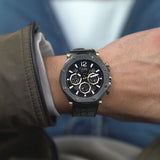  Shop Authentic Guess Edge Chronograph Black Dial Black Leather Strap Watch For Men - GW0492G1 - Luxxuri