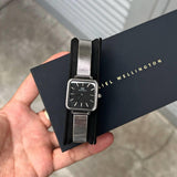  Shop Authentic Daniel Wellington Quadro Studio Black Dial Silver Mesh Strap Watch For Women - DW00100522 - Luxxuri