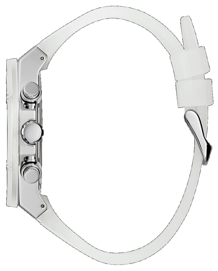  Shop Authentic Guess Poseidon Chronograph Rainbow Dial White Silicone Strap Watch For Men - GW0425G4 - Luxxuri