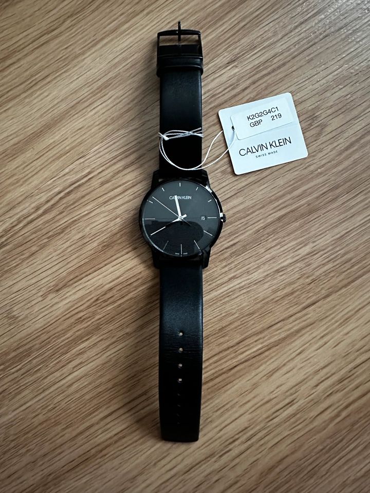  Shop Authentic Calvin Klein City Quartz Black Dial Black Leather Strap Watch for Men - K2G2G4C1 - Luxxuri