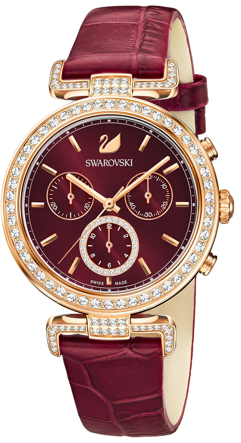  Shop Authentic Swarovski Era Journey Red Dial Red Leather Strap Watch for Women - 5416701 - Luxxuri