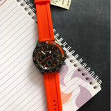  Shop Authentic Fossil Bannon Chronograph Grey Dial Orange Silicone Strap Watch for Men - BQ2500 - Luxxuri