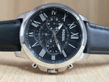  Shop Authentic Fossil Grant Chronograph Black Dial Black Leather Strap Watch for Men - FS4812 - Luxxuri