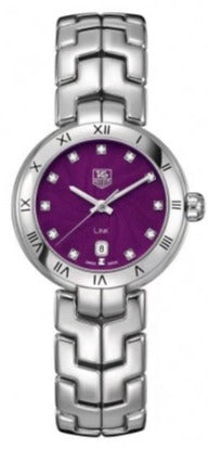  Shop Authentic Tag Heuer Link Diamonds Purple Dial Silver Steel Strap Watch for Women - WAT1418.BA0954 - Luxxuri