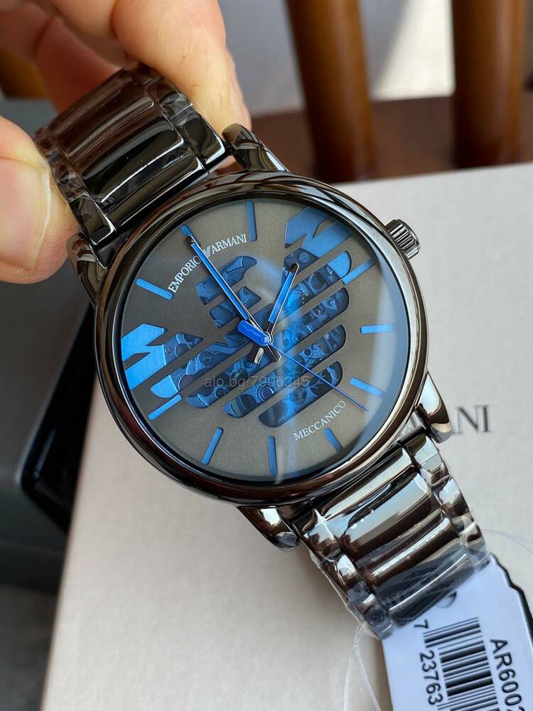  Shop Authentic Emporio Armani Meccanico Automatic Grey Dial Grey Steel Strap Watch For Men - AR60029 - Luxxuri