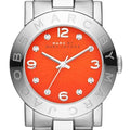 Marc Jacobs Amy Red Dial Silver Steel Strap Watch for Women - MBM3302