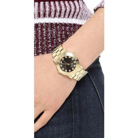  Shop Authentic Marc Jacobs Amy Glitz Black Dial Gold Steel Strap Watch for Women - MBM3334 - Luxxuri