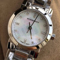  Shop Authentic Burberry The City Diamonds Mother of Pearl Dial Silver Steel Strap Watch for Women - BU9224 - Luxxuri