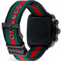  Shop Authentic Gucci Coupe Chronograph Quartz Black Two Tone NATO Strap Watch For Men - YA131202 - Luxxuri