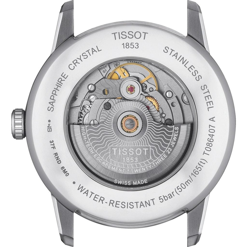 Tissot Luxury Powermatic 80 Silver Dial Silver Steel Strap Watch For Men - T086.407.11.037.00