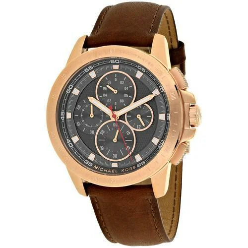  Shop Authentic Michael Kors Ryker Analog Gray Dial Brown Leather Strap Watch For Men - MK8519 - Luxxuri