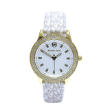  Shop Authentic Michael Kors Tibby Analog Silver Dial White Leather Strap Watch for Women - MK1049 - Luxxuri