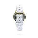  Shop Authentic Michael Kors Tibby Analog Silver Dial White Leather Strap Watch for Women - MK1049 - Luxxuri