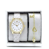  Shop Authentic Michael Kors Tibby Analog Silver Dial White Leather Strap Watch for Women - MK1049 - Luxxuri
