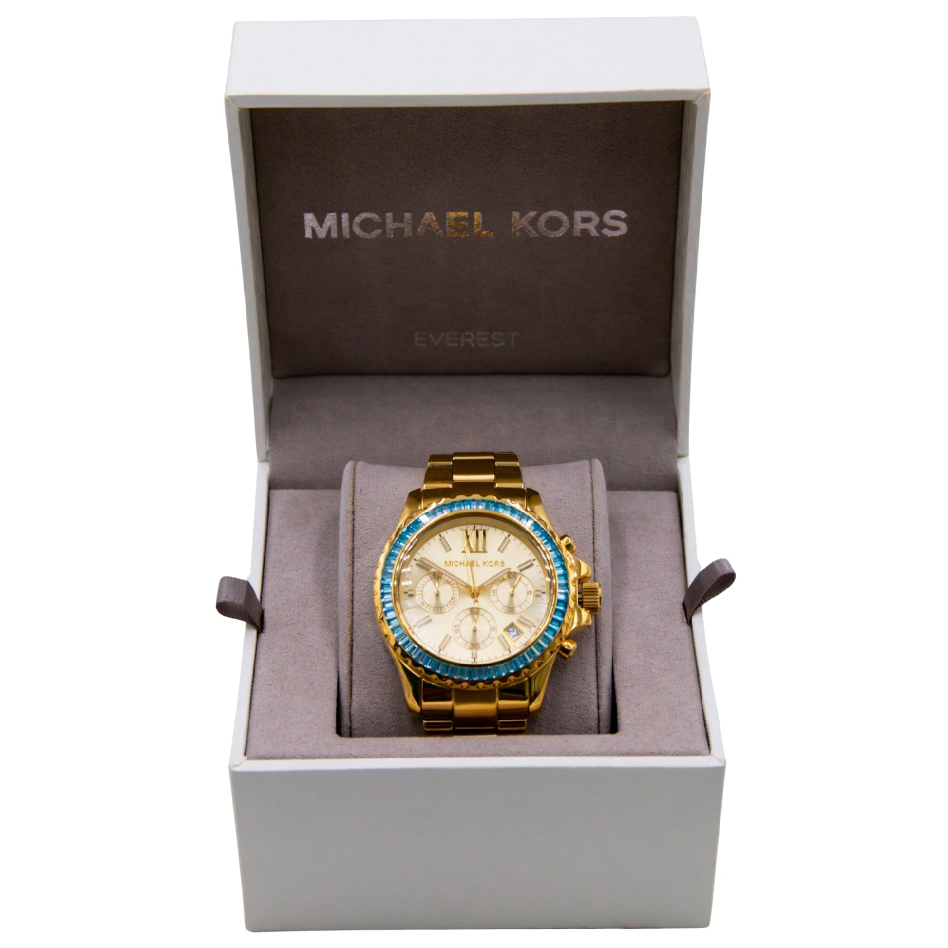  Shop Authentic Michael Kors Everest Chronograph Gold Dial Gold Steel Strap Watch For Women - MK7210 - Luxxuri