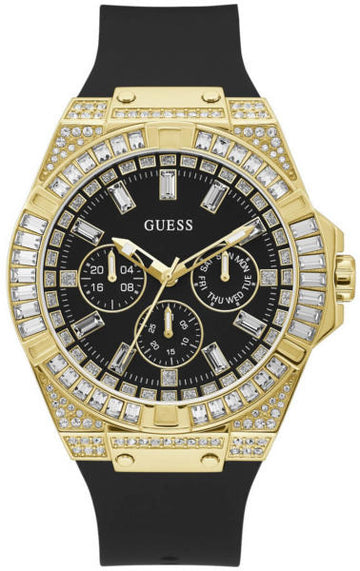  Shop Authentic Guess Zeus Chronograph Diamonds Black Dial Black Silicone Strap Watch For Men - GW0208G2 - Luxxuri