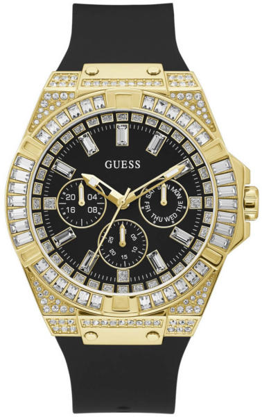  Shop Authentic Guess Zeus Chronograph Diamonds Black Dial Black Silicone Strap Watch For Men - GW0208G2 - Luxxuri