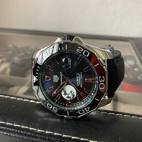  Shop Authentic Tag Heuer Aquaracer Moon Black Dial Watch for Men - WAY201J.FC6370 - Luxxuri