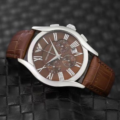  Shop Authentic Emporio Armani Valente Chronograph Brown Dial Brown Leather Strap Watch For Men - AR0671 - Luxxuri