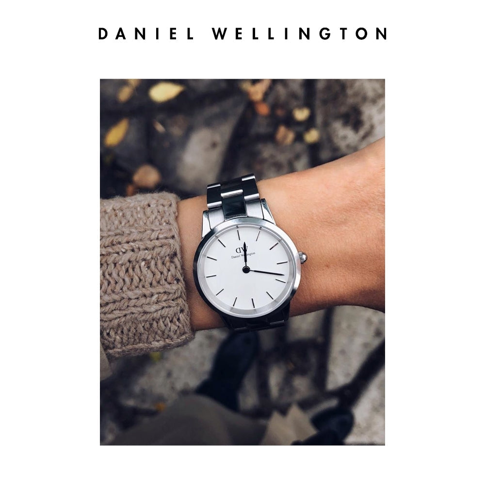  Shop Authentic Daniel Wellington Iconic Link White Dial Silver Steel Strap Watch For Women - DW00100205 - Luxxuri
