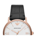  Shop Authentic Emporio Armani Kappa Quartz White Dial Black Leather Strap Watch For Men - AR80015 - Luxxuri
