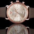  Shop Authentic Emporio Armani Aviator Grey Dial Brown Leather Strap Watch For Men - AR11106 - Luxxuri