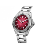 Shop Authentic Tag Heuer Aquaracer Professional 200 Automatic Red Dial Silver Steel Strap Watch for Men - WBP2114.BA0627 - Luxxuri