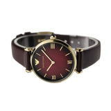  Shop Authentic Emporio Armani Gianni T Bar Burgundy Dial Burgundy Leather Strap Watch For Women - AR1757 - Luxxuri