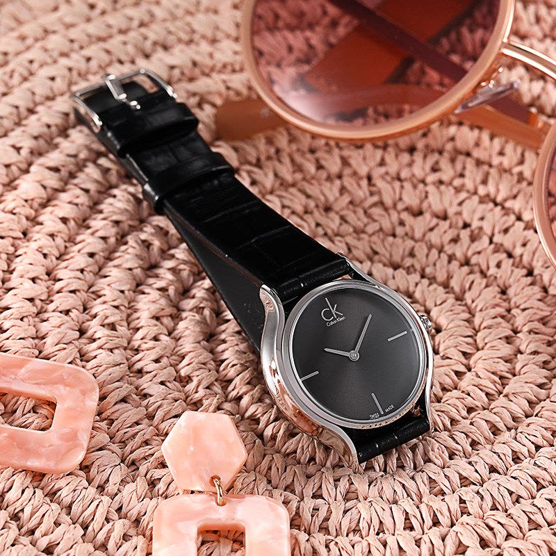  Shop Authentic Calvin Klein Skirt Black Dial Black Leather Strap Watch for Women  - K2U231C1 - Luxxuri