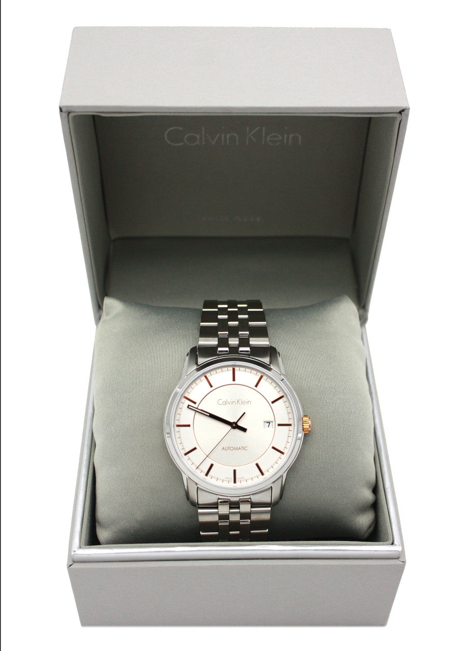  Shop Authentic Calvin Klein Infinity Silver Dial Silver Steel Strap Watch for Men - K5S34B46 - Luxxuri