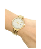  Shop Authentic Tommy Hilfiger Angela White Dial Gold Steel Strap Watch for Women - 1782128 - Luxxuri