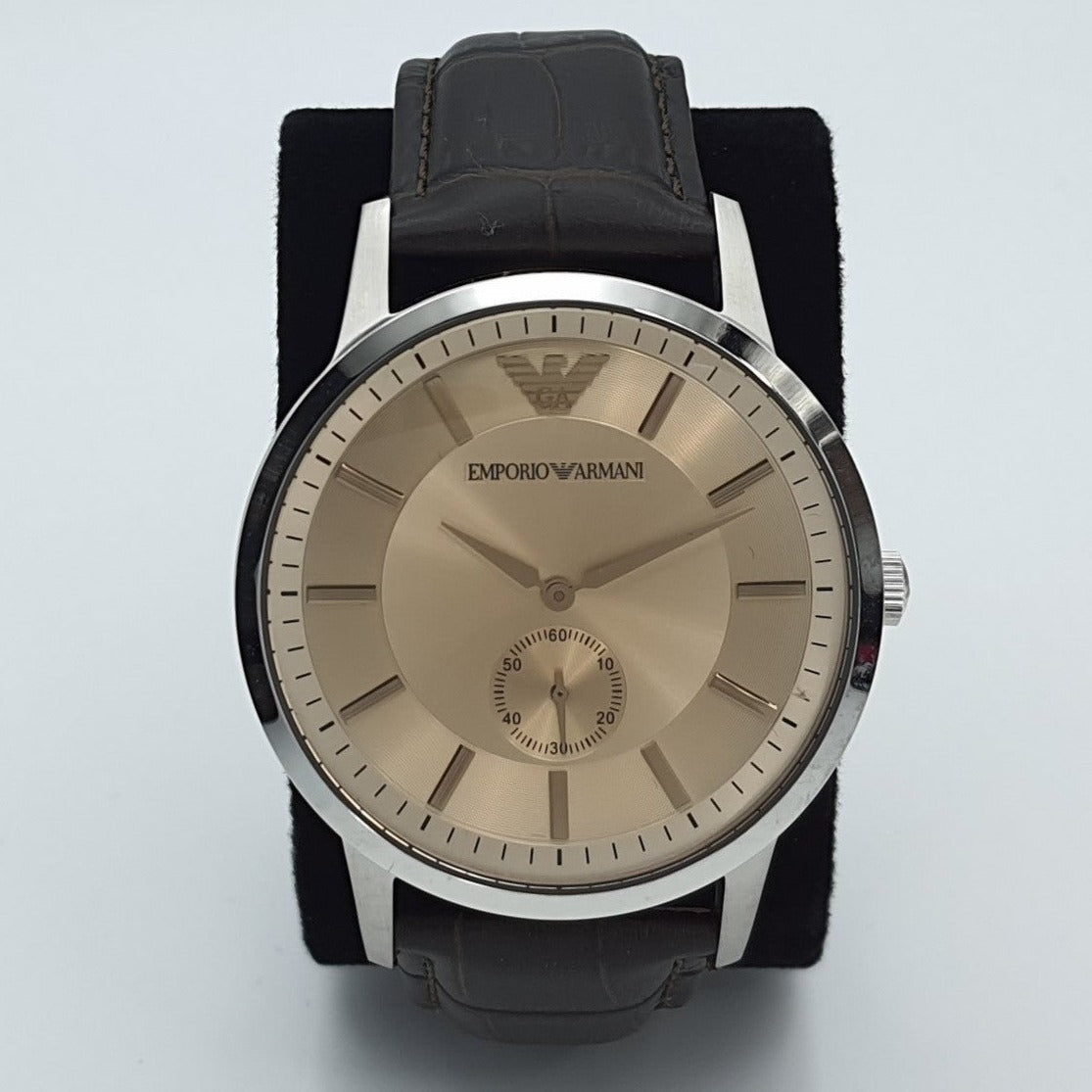  Shop Authentic Emporio Armani Kappa Classic Brown Dial Brown Leather Strap Watch For Men - AR9106 - Luxxuri