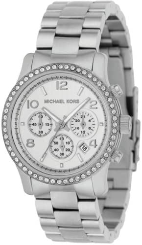 Michael Kors Brinkley Silver Dial with Diamonds Silver Steel Strap Watch for Women - MK5083