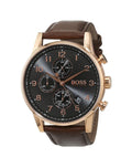  Shop Authentic Hugo Boss Navigator Grey Dial Brown Leather Strap Watch for Men - 1513496 - Luxxuri