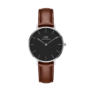  Shop Authentic Daniel Wellington Classic Petite St Mawes Black Dial Brown Leather Strap Watch For Women - DW00100237 - Luxxuri