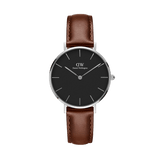  Shop Authentic Daniel Wellington Classic Petite St Mawes Black Dial Brown Leather Strap Watch For Women - DW00100237 - Luxxuri