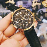  Shop Authentic Guess Horizon Chronograph Quartz Black Dial Black Leather Strap Watch For Men - W0380G7 - Luxxuri