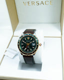  Shop Authentic Versace Hellenyium Green Dial Brown Leather Strap Watch for Men - V11090017 - Luxxuri