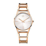  Shop Authentic Calvin Klein Stately White Dial Rose Gold Steel Strap Watch for Women - K3G23626 - Luxxuri