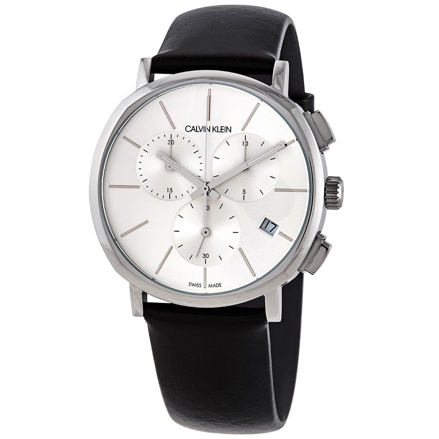  Shop Authentic Calvin Klein Posh Silver Dial Black Leather Strap Watch for Men - K8Q371C6 - Luxxuri