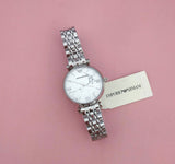  Shop Authentic Emporio Armani Gianni T Bar White Marble Dial Silver Steel Strap Watch For Women - AR11170 - Luxxuri