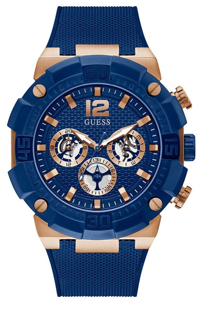  Shop Authentic Guess Navigator Chronograph Blue Dial Blue Rubber Strap Watch for Men - GW0264G4 - Luxxuri