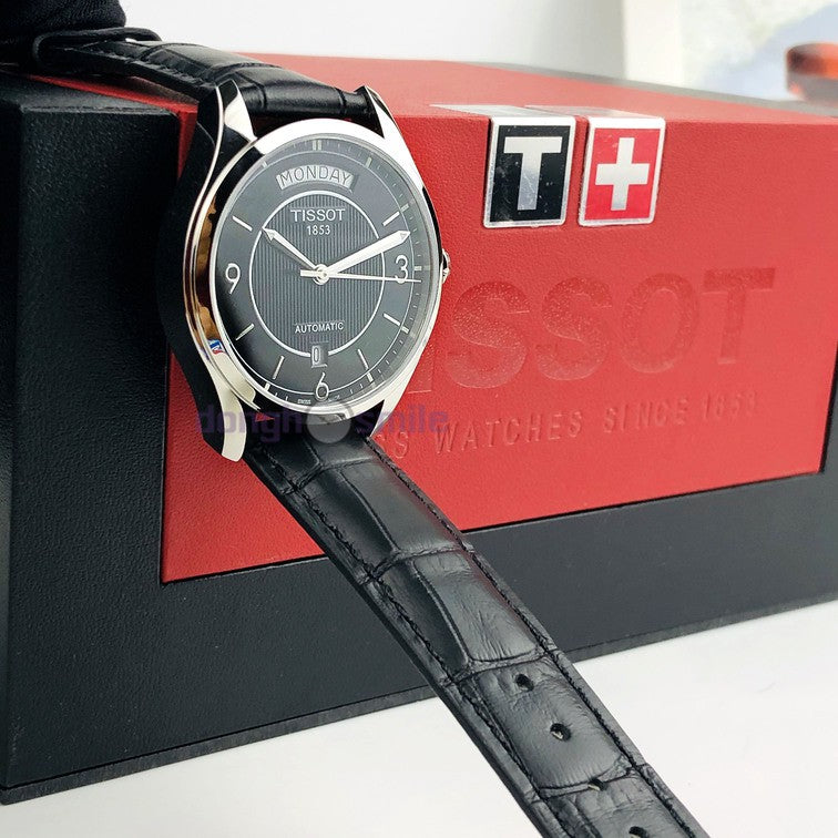  Shop Authentic Tissot T One Automatic Black Dial Black Leather Strap Watch For Men - T038.430.16.057.00 - Luxxuri