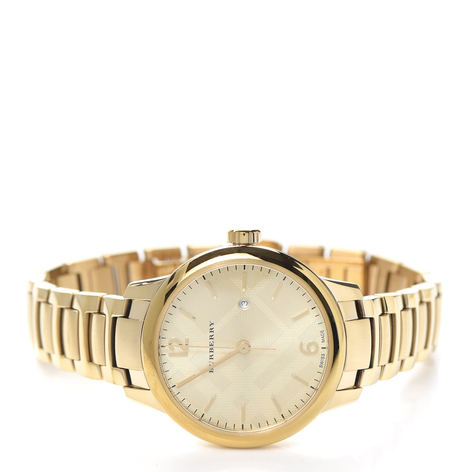  Shop Authentic Burberry The Classic Champagne Dial Gold Steel Strap Watch for Women - BU10109 - Luxxuri